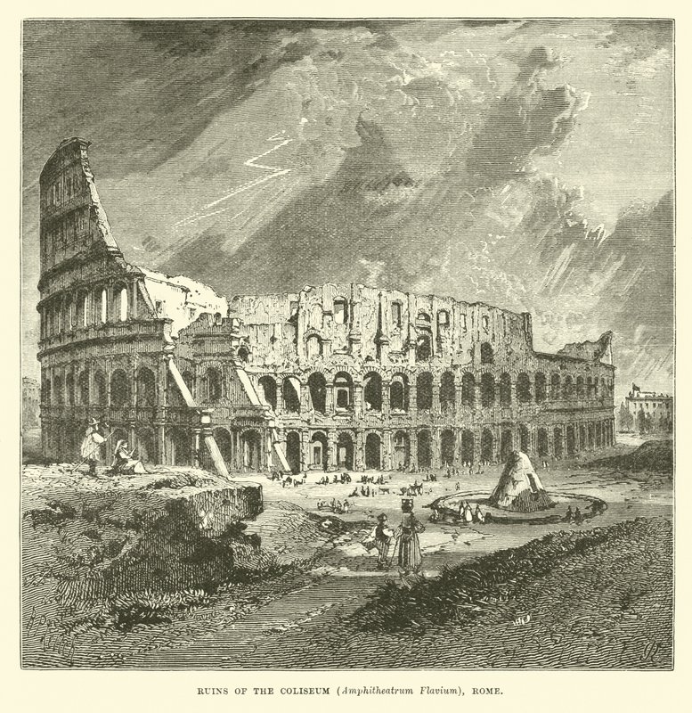 Ruines du Colisée, Amphithéâtre Flavien, Rome - English School
