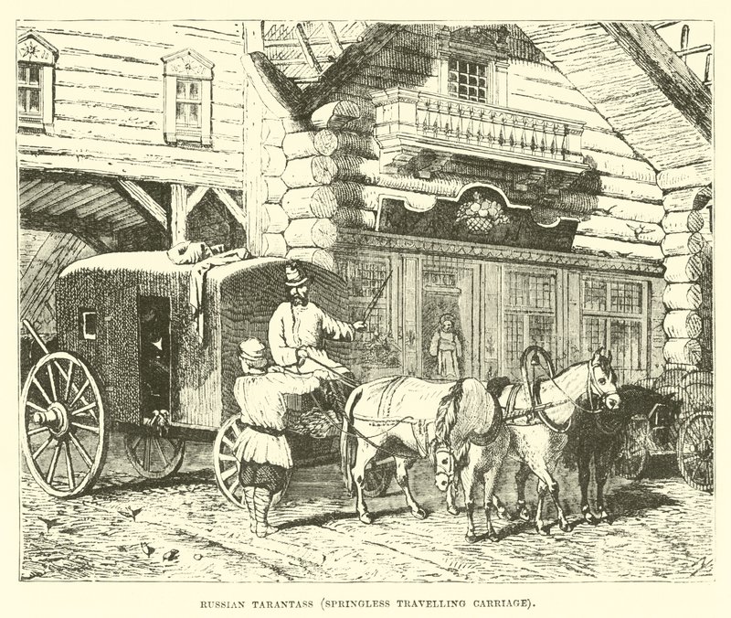 Tarantass russe, voiture de voyage sans ressorts - English School