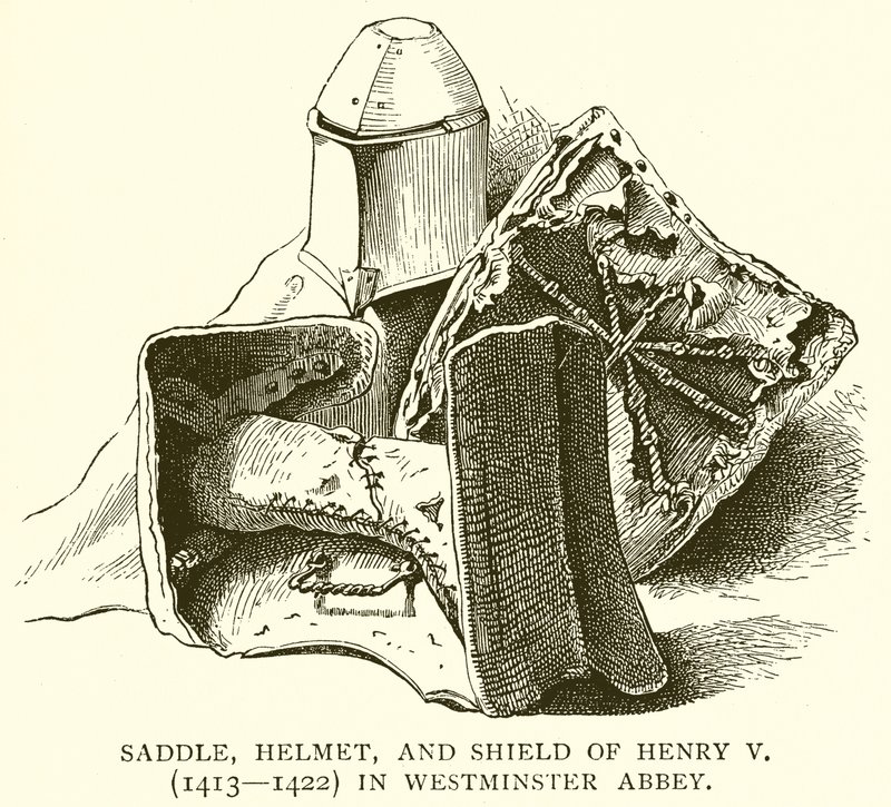 Selle, casque et bouclier de Henri V (1413-1422) à l