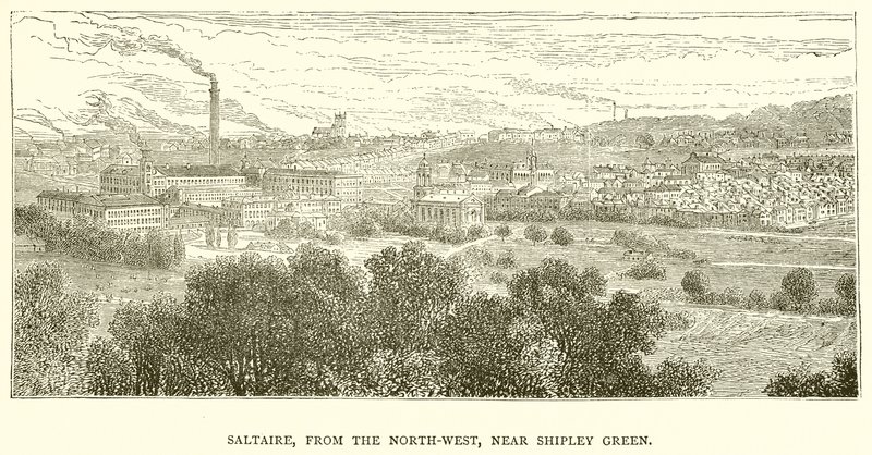 Saltaire, depuis le nord-ouest, près de Shipley Green - English School