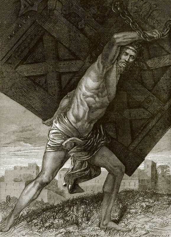 Samson emportant les portes de la ville de Gaza - English School