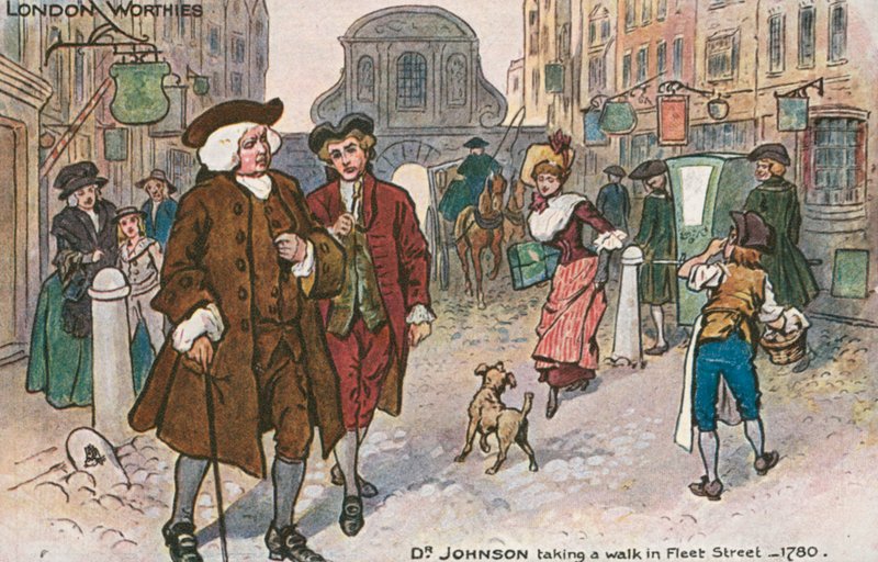 Samuel Johnson, écrivain anglais (lithographie en couleur) - English School