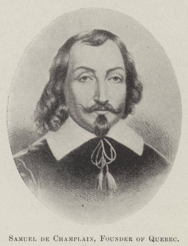 Samuel de Champlain, fondateur de Québec (lithographie) - English School