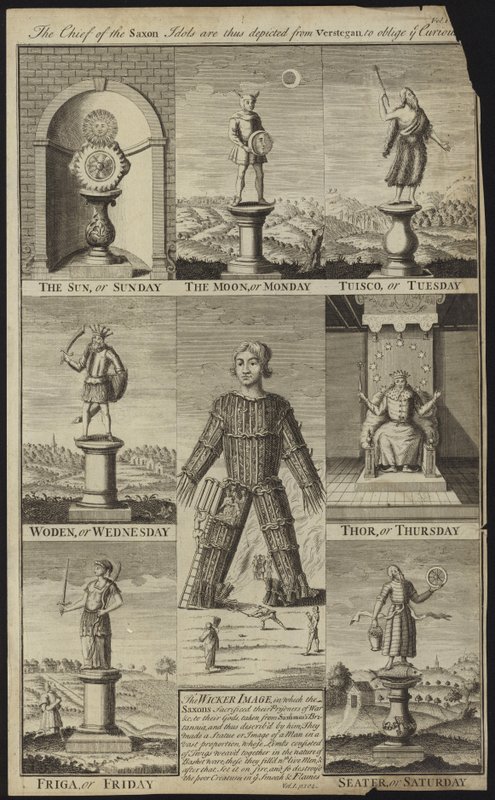 Idoles saxonnes et les jours de la semaine - English School