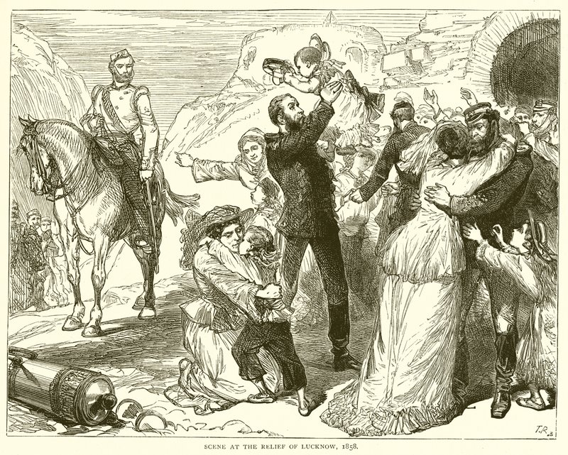 Scène lors de la libération de Lucknow, 1858 - English School