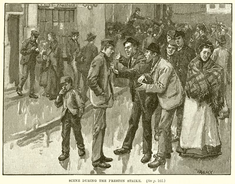 Scène pendant la grève de Preston - English School
