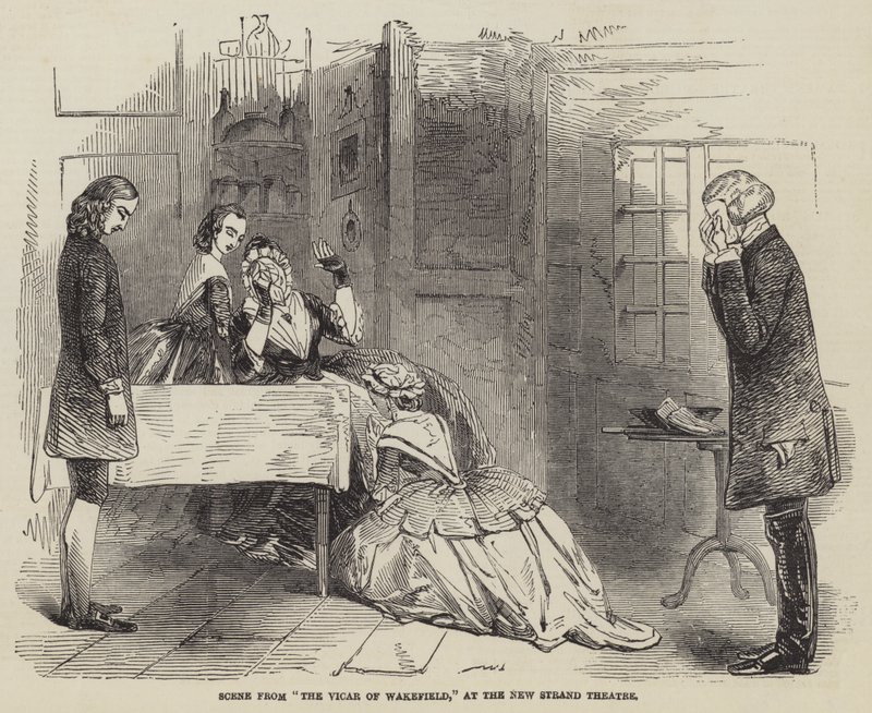Scène de "Le Vicaire de Wakefield," au New Strand Theatre - English School