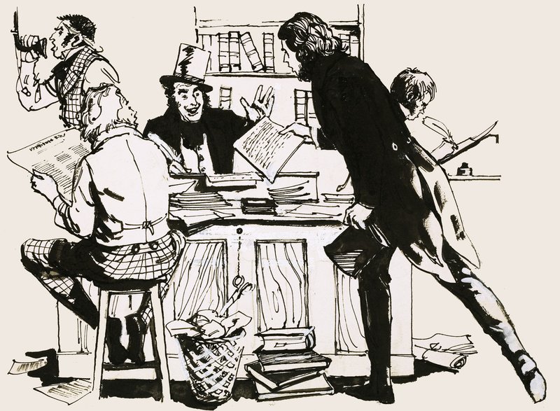 Scène dans le bureau d