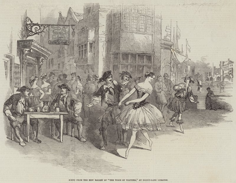 Scène du nouveau ballet "Les Farceurs de Wapping" au théâtre de Drury-Lane - English School
