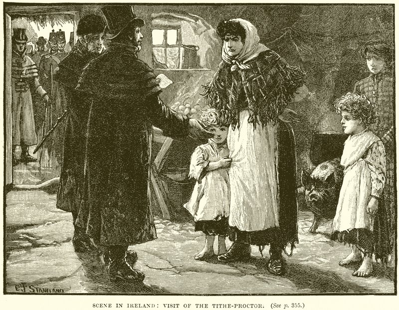 Scène en Irlande : Visite du percepteur de dîme - English School