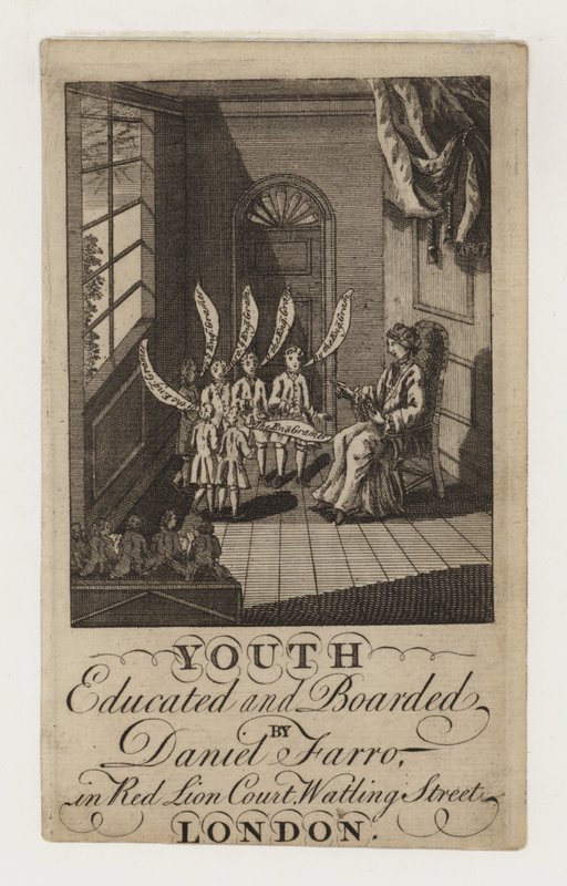 École, Daniel Farro, carte de visite - English School