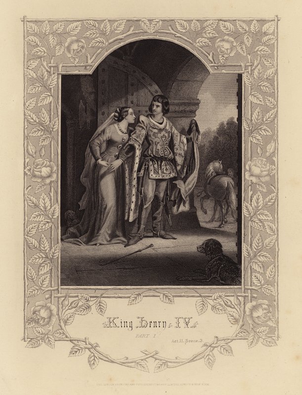 Shakespeare : Roi Henri IV, Partie 1, Acte II, Scène 3 (gravure) - English School