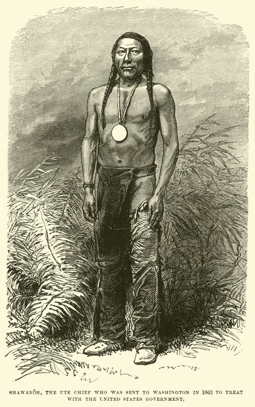 Shawanoh, le chef Ute envoyé à Washington en 1863 pour traiter avec le gouvernement des États-Unis - English School