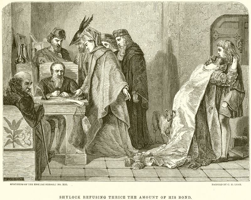 Shylock refusant trois fois le montant de son obligation - English School