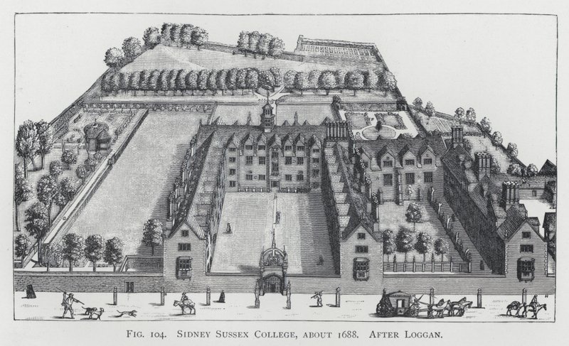 Sidney Sussex College, vers 1688, d
