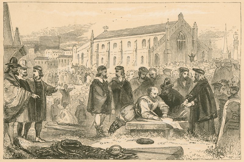 Signature du Pacte dans le Cimetière de Greyfriars, Édimbourg - English School