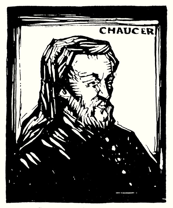 Portrait en silhouette, Geoffrey Chaucer - English School