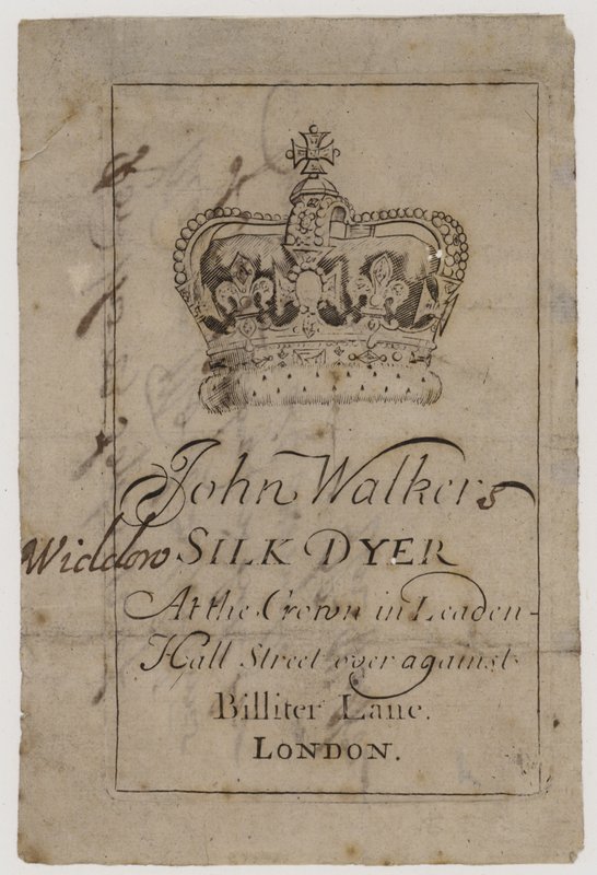 Teinturier de soie, John Walker, carte de visite - English School