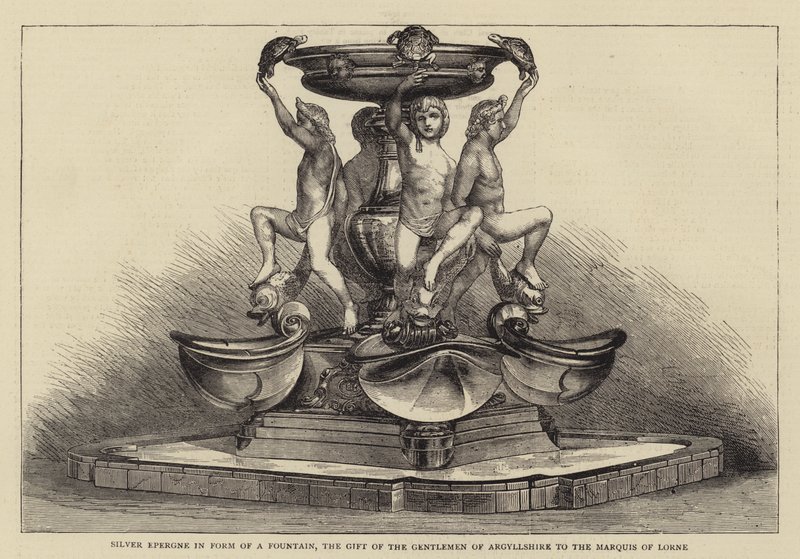 Épergne en argent en forme de fontaine, cadeau des gentilshommes d