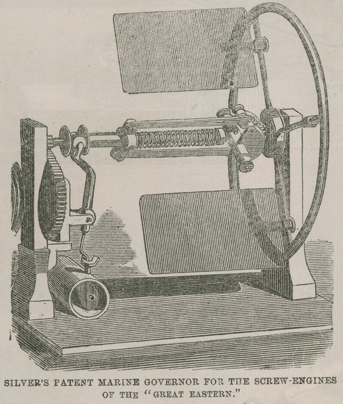 Régulateur marin breveté de Silver pour les moteurs à vis du Great Eastern - English School