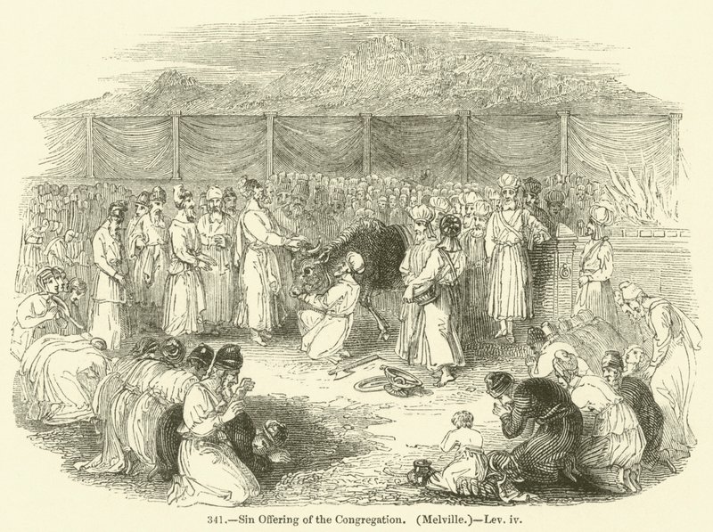 Offrande pour le péché de la congrégation, Melville, Lévitique iv - English School