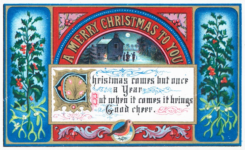 Chantant des cantiques sous le clair de lune, Carte de Noël - English School