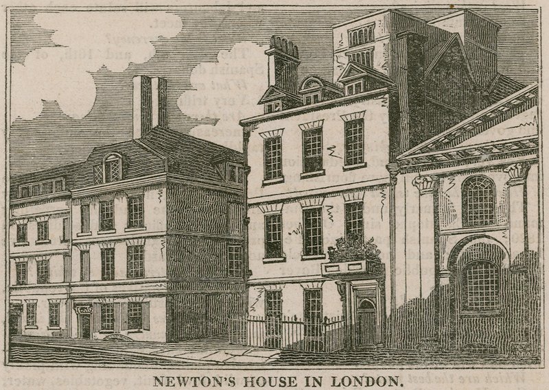 Maison de Sir Isaac Newton, St Martins Street, Leicester Square, Londres - English School