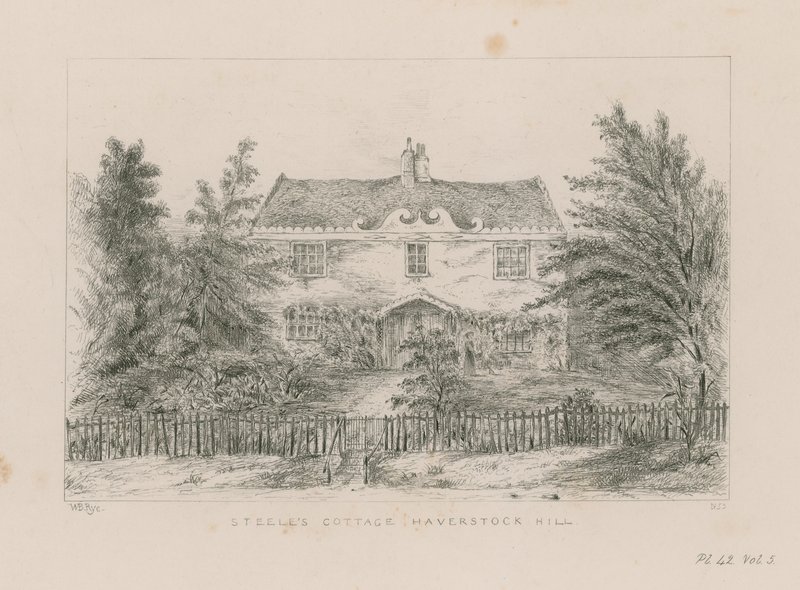 Cottage de Sir Richard Steele, Haverstock Hill (gravure) - English School