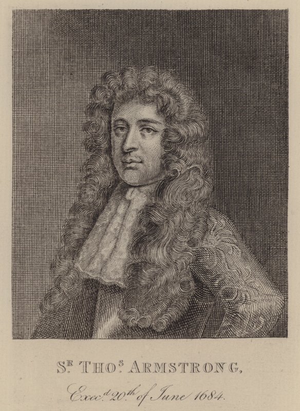 Sir Thomas Armstrong, soldat et homme politique anglais (gravure) - English School
