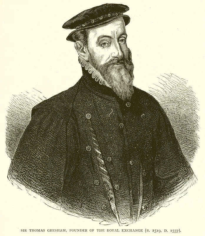 Sir Thomas Gresham, fondateur de la Bourse royale (né en 1519, mort en 1557) - English School