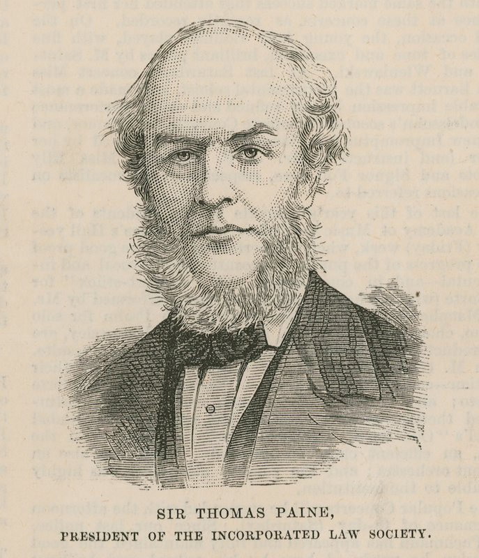 Sir Thomas Paine, président de la Société de droit incorporée - English School
