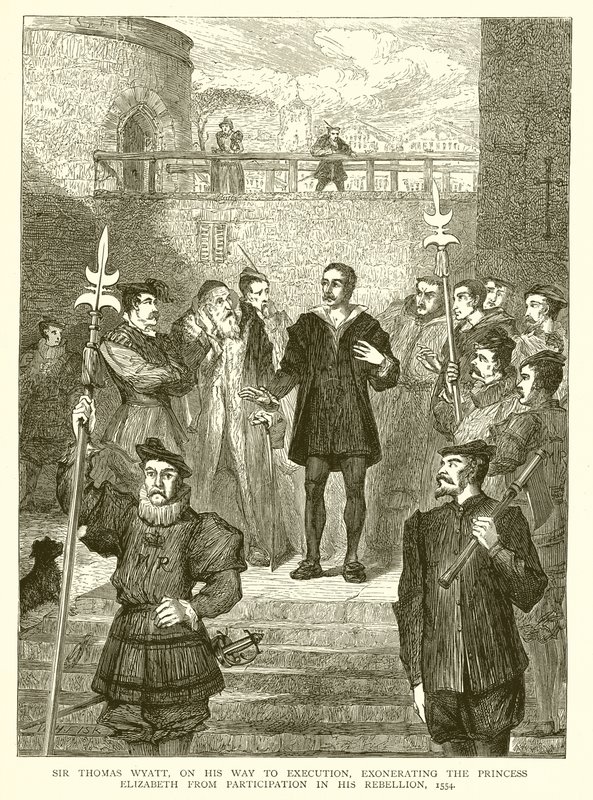 Sir Thomas Wyatt, en route vers son exécution, exonérant la princesse Élisabeth de toute participation à sa rébellion, 1554 - English School
