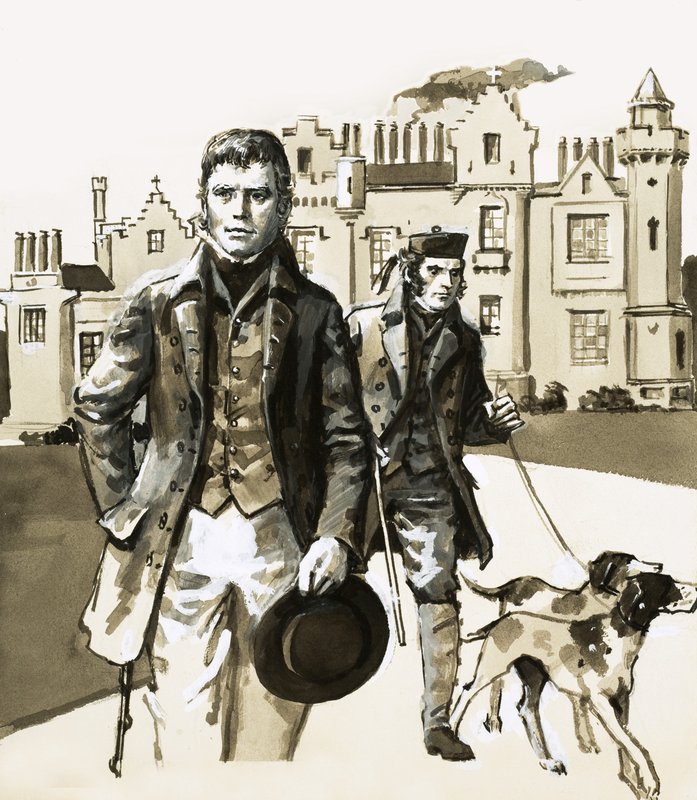 Sir Walter Scott marchant avec Tom Purdie - English School