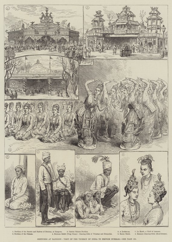 Croquis à Rangoon, visite du vice-roi de l