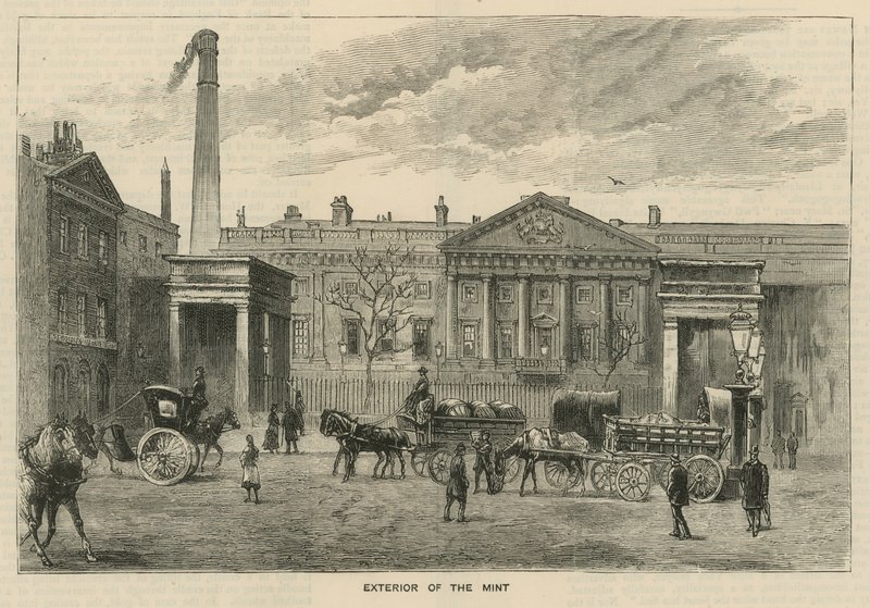 Croquis à la Monnaie Royale, Tower Hill; extérieur de la Monnaie - English School