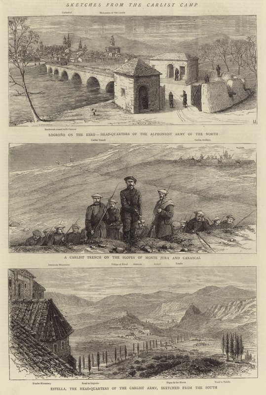 Croquis du camp carliste (gravure) - English School