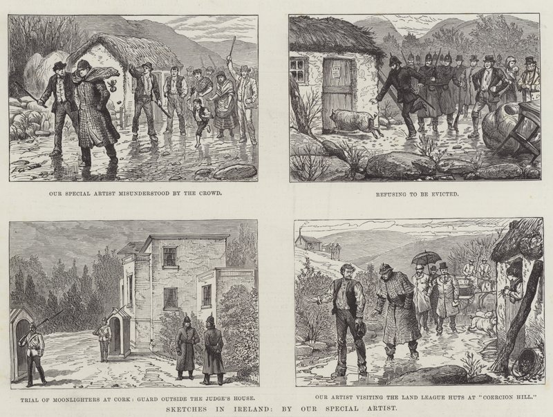 Croquis en Irlande (gravure) - English School
