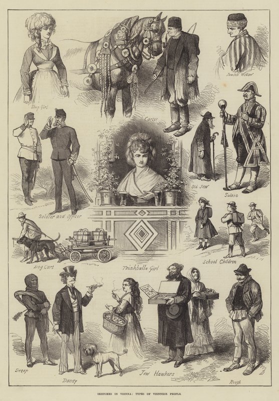 Esquisses à Vienne, types de Viennois - English School