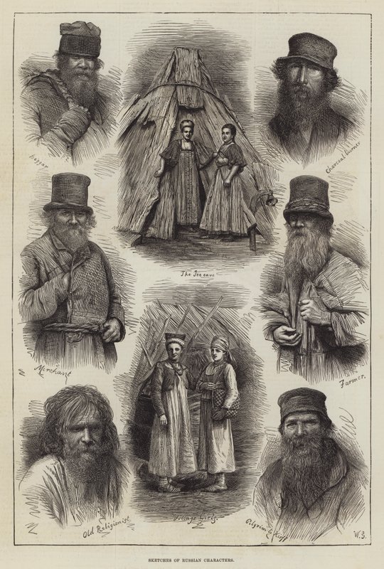 Croquis des personnages russes - English School