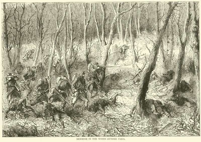 Escarmouche dans les bois en dehors de Paris, octobre 1870 - English School