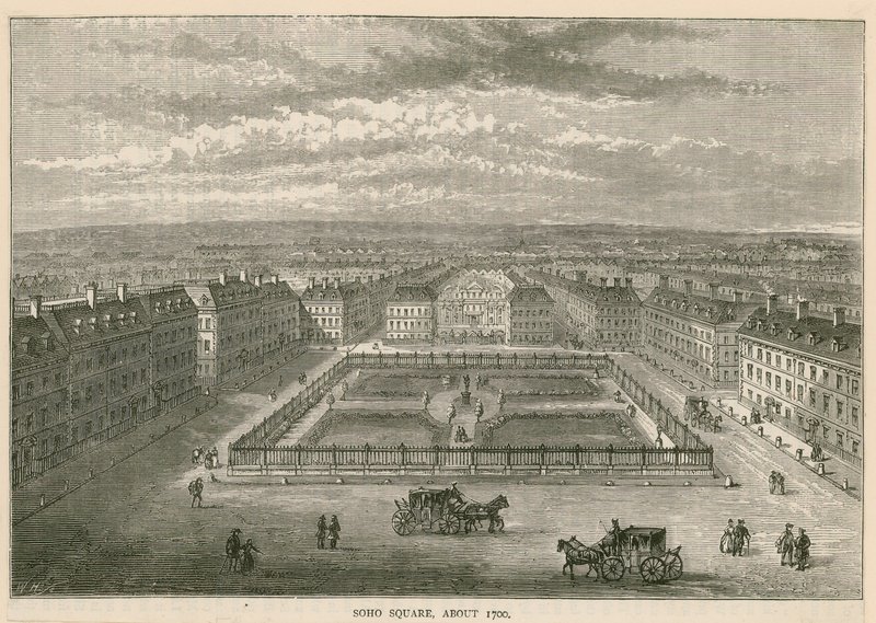 Soho Square, vers 1700 - English School