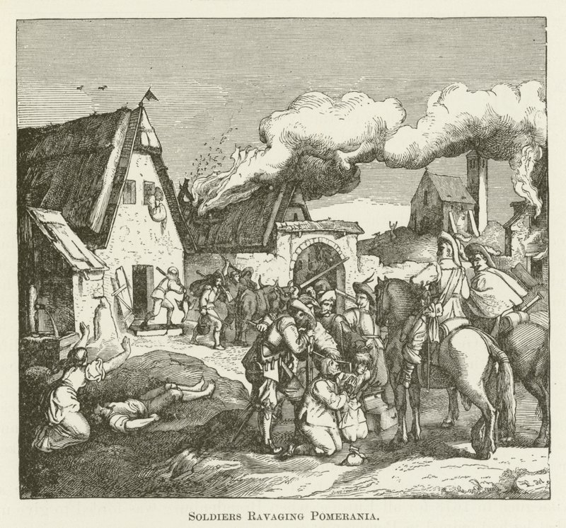 Soldats ravageant la Poméranie - English School