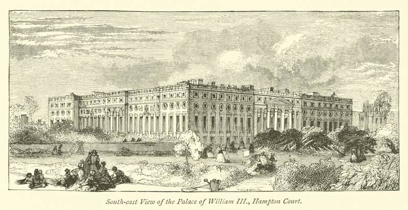Vue sud-est du Palais de Guillaume III, Hampton Court - English School