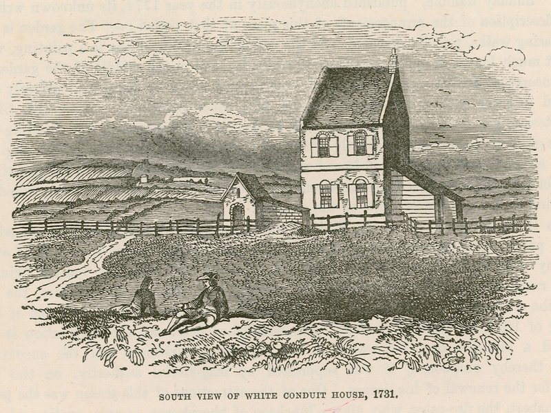 Vue sud de White Conduit House, Islington, Londres - English School