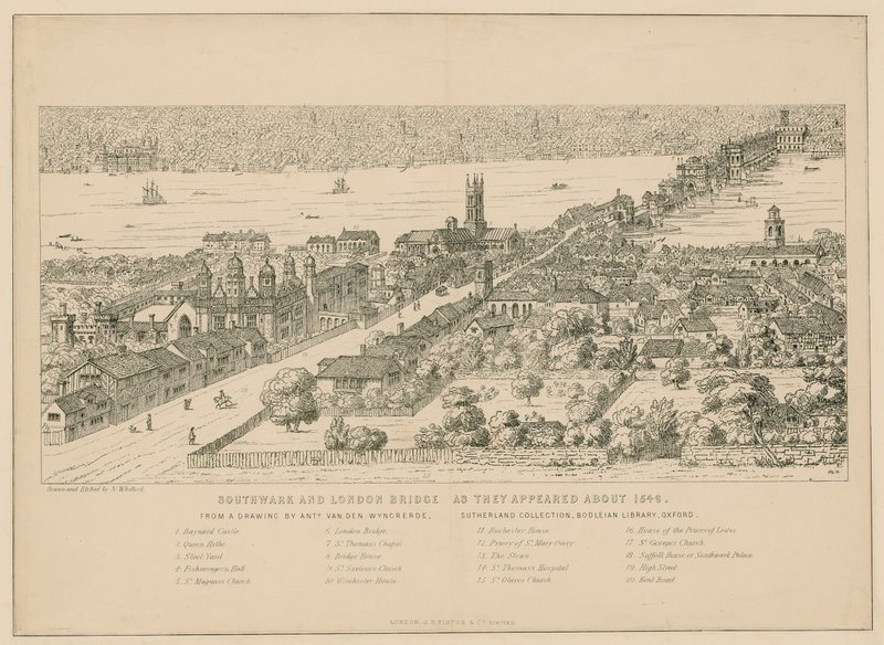 Southwark et le pont de Londres tels qu