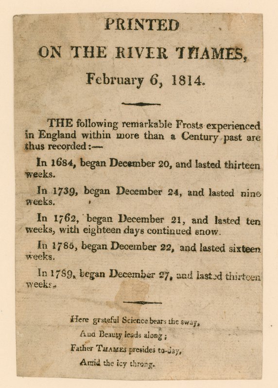 Souvenir de la foire sur la glace de 1814 - English School