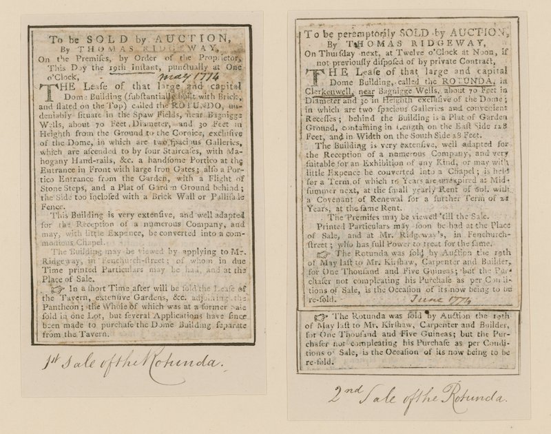 Chapelle de Spa Fields, Clerkenwell. Ventes de la rotonde - English School