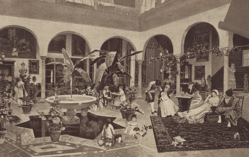Intérieur espagnol (chromolitho) - English School