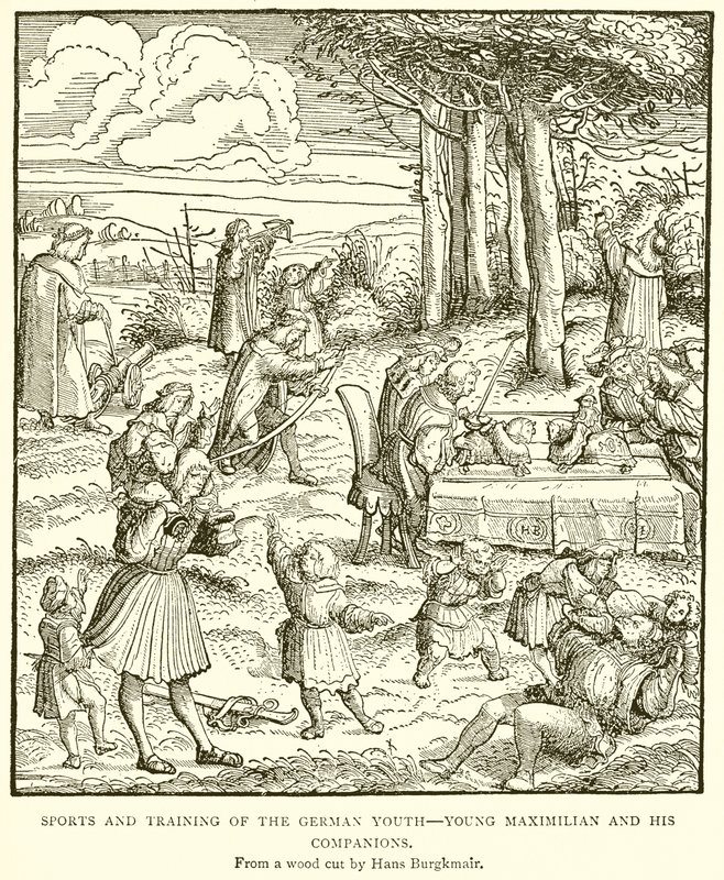 Sports et entraînement de la jeunesse allemande. Jeune Maximilien et ses compagnons - English School