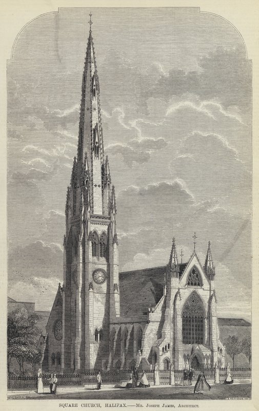 Église Carrée, Halifax (gravure) - English School